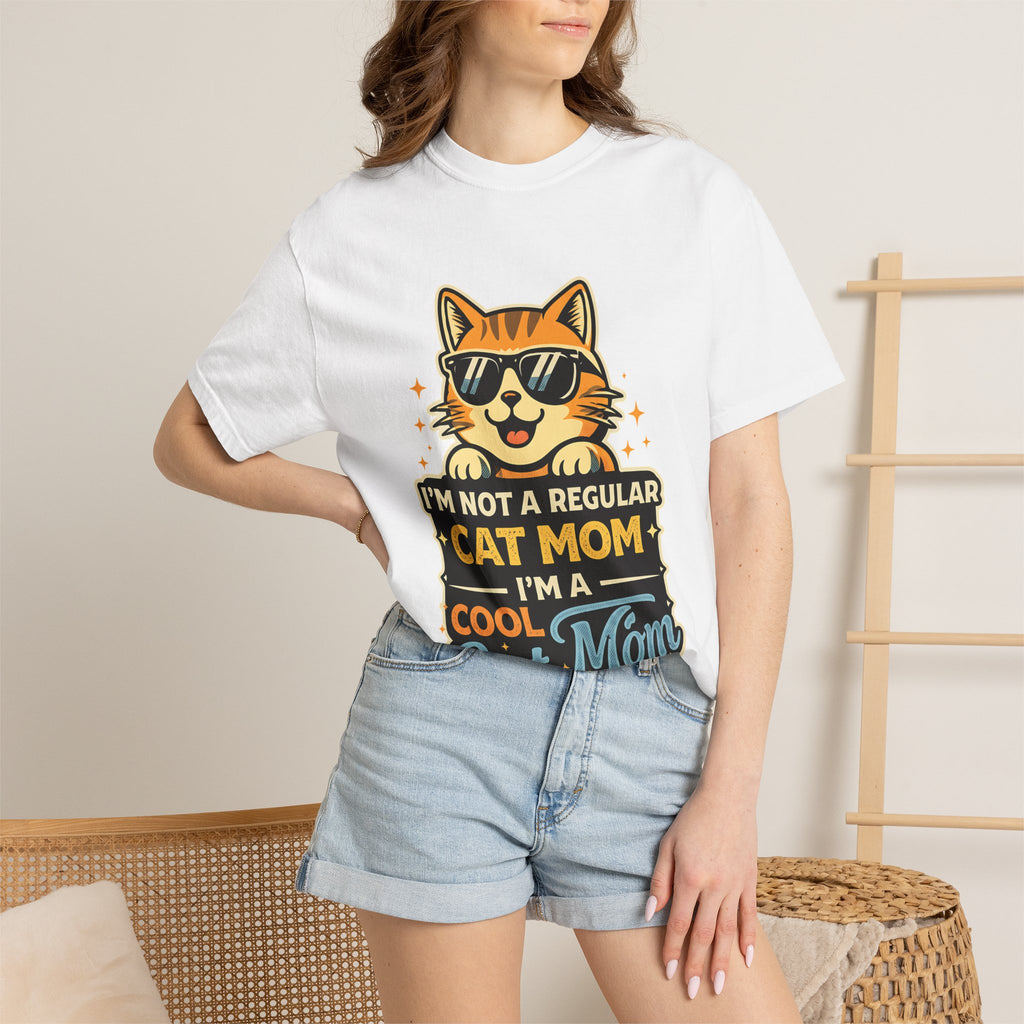 Cool Cat Mom T-Shirt — "I'm Not a Regular Cat Mom, I'm a Cool Cat Mom" Cute Cat Graphic Tee