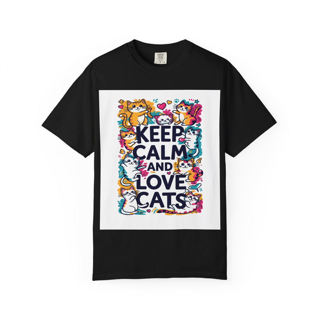 Keep Calm and Love Cats T-Shirt — Cute Colorful Cat Graphic Tee