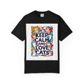 Keep Calm and Love Cats T-Shirt — Cute Colorful Cat Graphic Tee