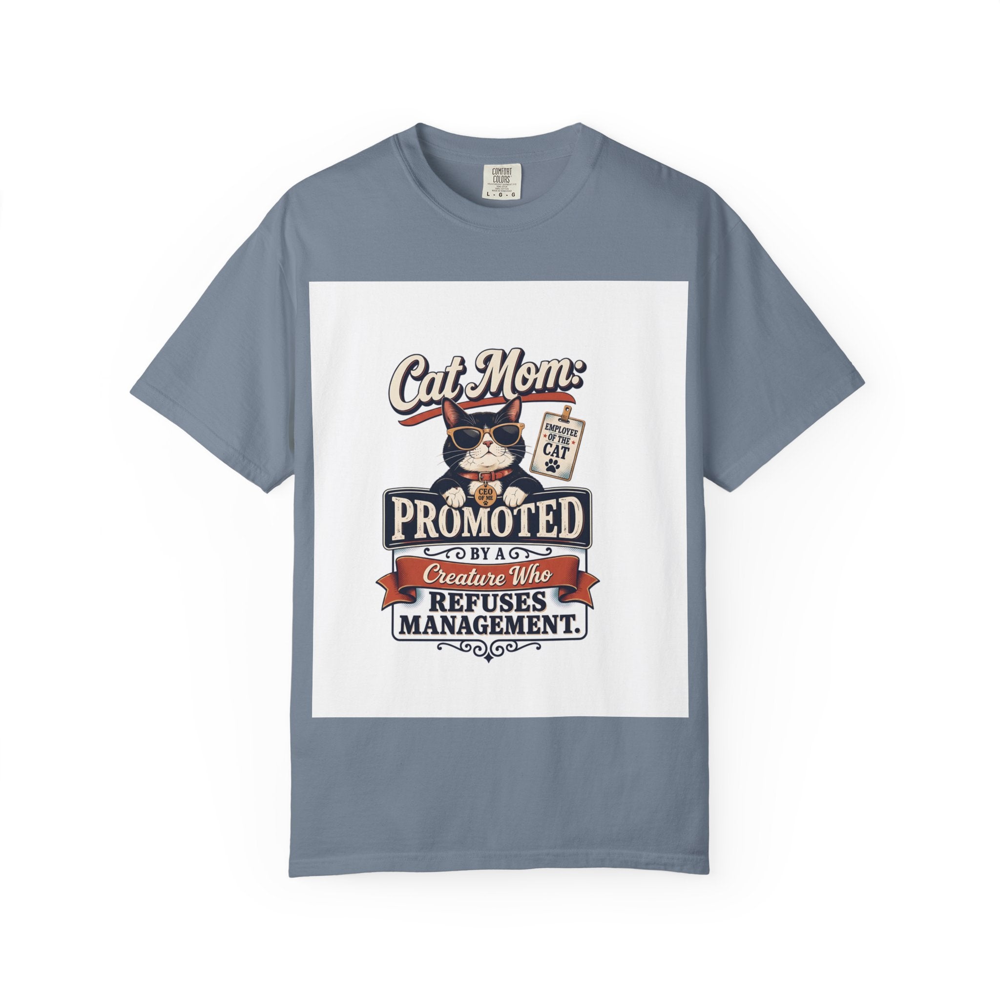Cat Mom T‑Shirt – "Promoted to Cat Mom" Funny Cat Lover Gift