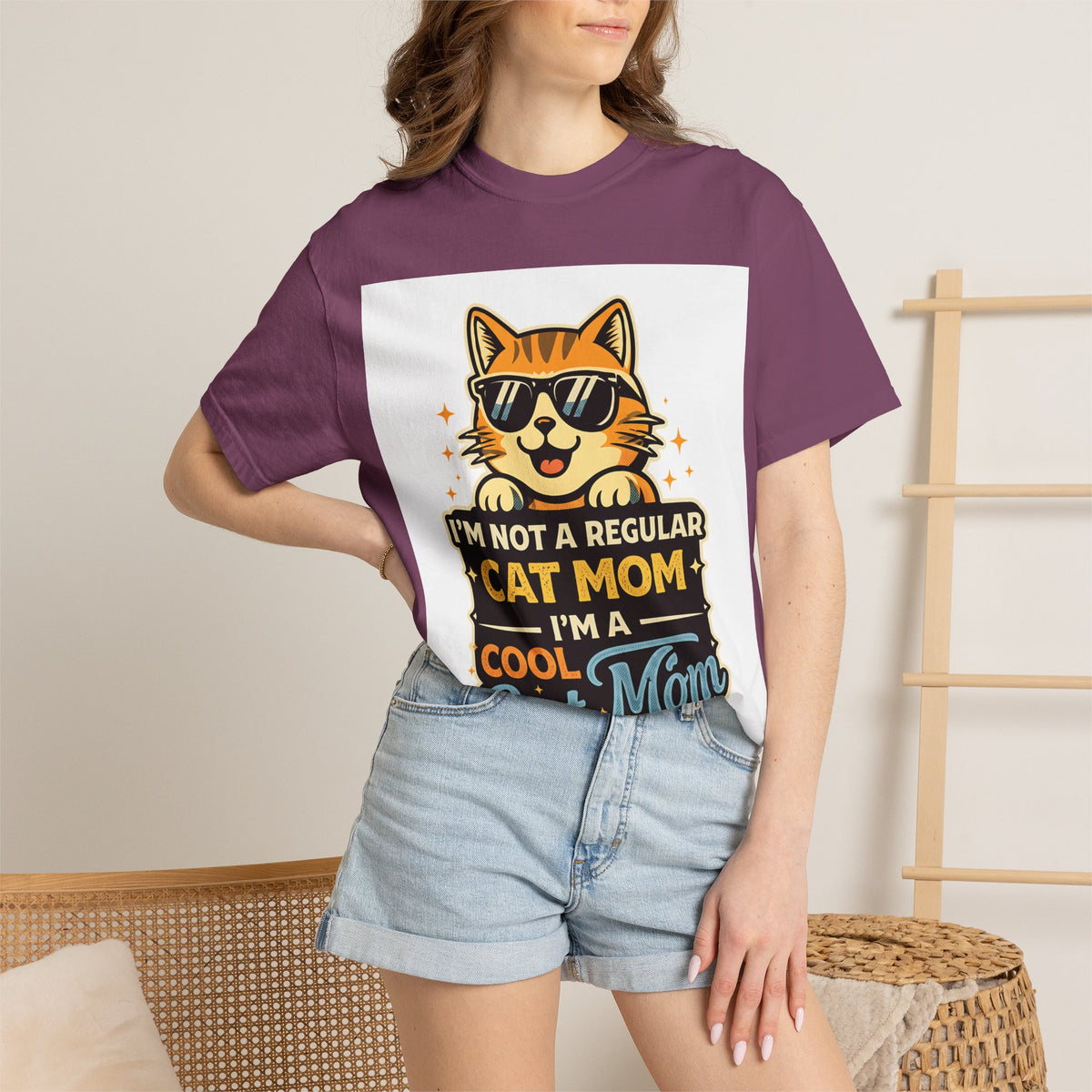 Cool Cat Mom T-Shirt — "I'm Not a Regular Cat Mom, I'm a Cool Cat Mom" Cute Cat Graphic Tee