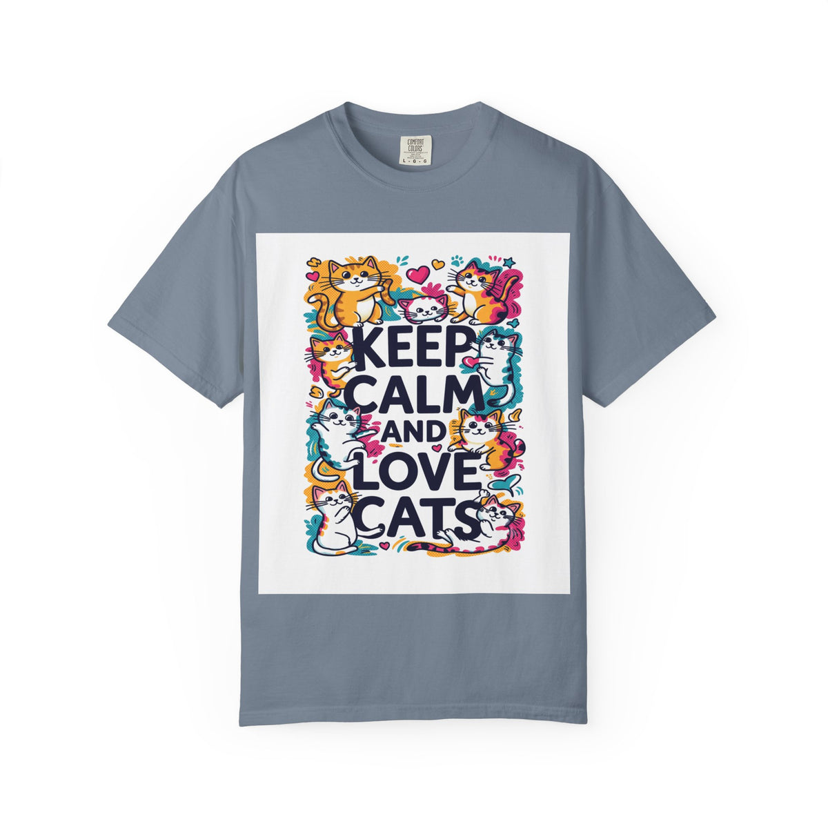 Keep Calm and Love Cats T-Shirt — Cute Colorful Cat Graphic Tee
