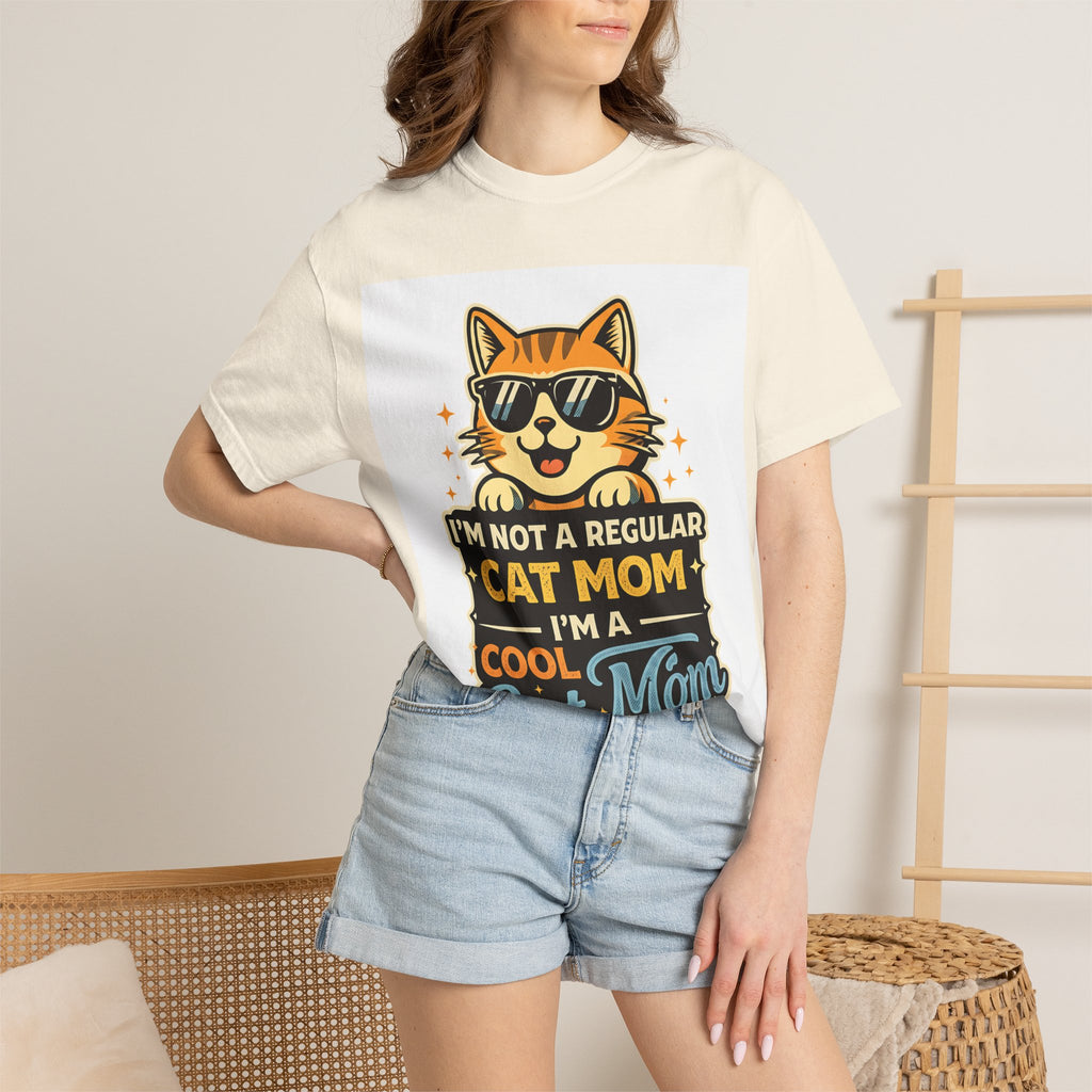 Cool Cat Mom T-Shirt — "I'm Not a Regular Cat Mom, I'm a Cool Cat Mom" Cute Cat Graphic Tee