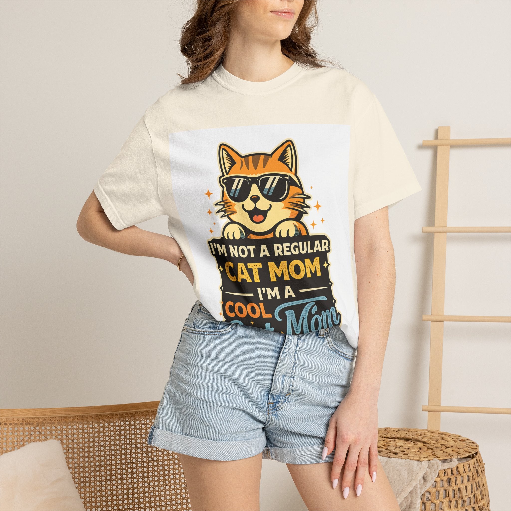 Cool Cat Mom T-Shirt — "I'm Not a Regular Cat Mom, I'm a Cool Cat Mom" Cute Cat Graphic Tee