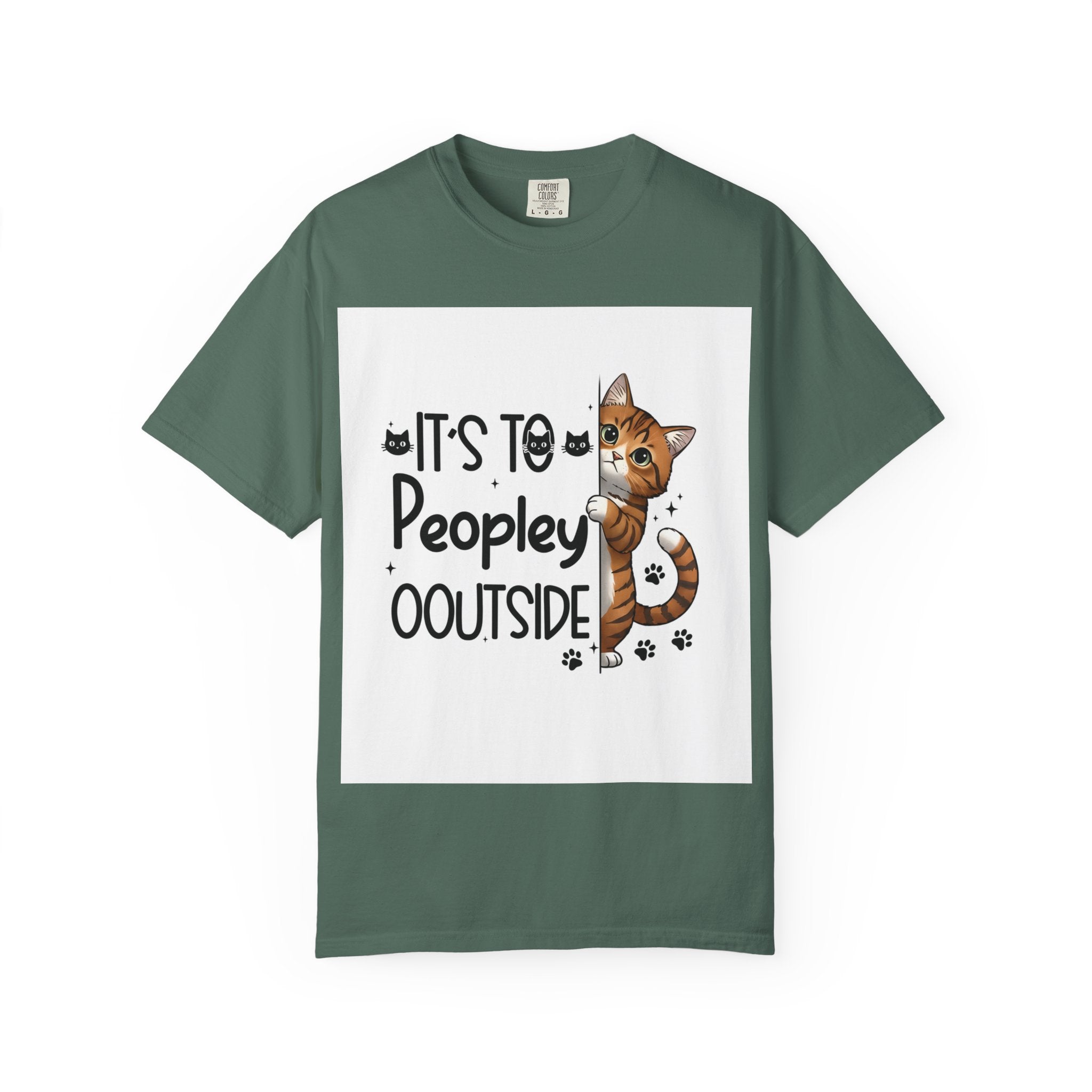 Cat Lover T-Shirt — "It's Too Peopley Outside" Graphic Tee