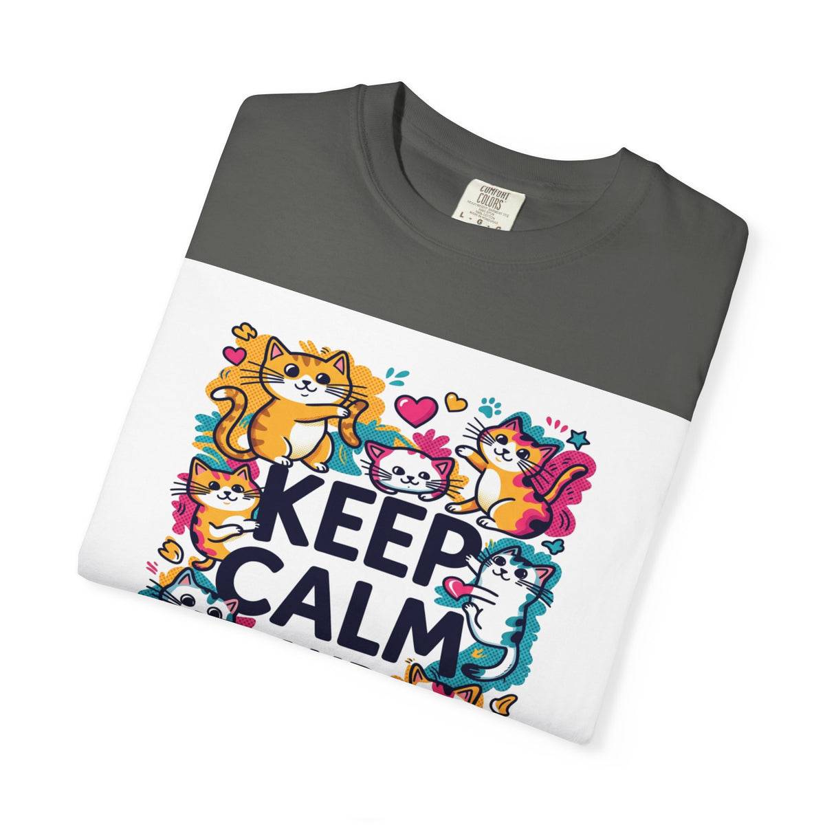 Keep Calm and Love Cats T-Shirt — Cute Colorful Cat Graphic Tee