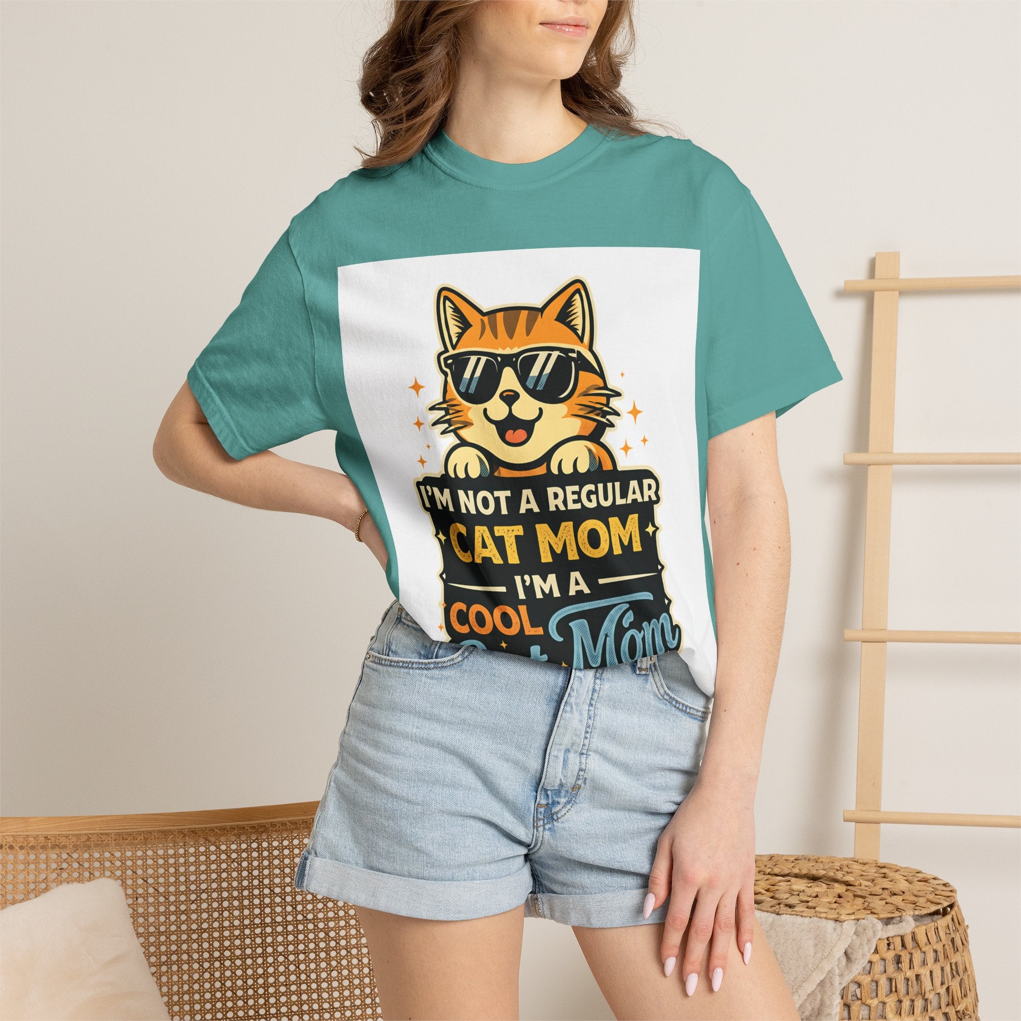 Cool Cat Mom T-Shirt — "I'm Not a Regular Cat Mom, I'm a Cool Cat Mom" Cute Cat Graphic Tee