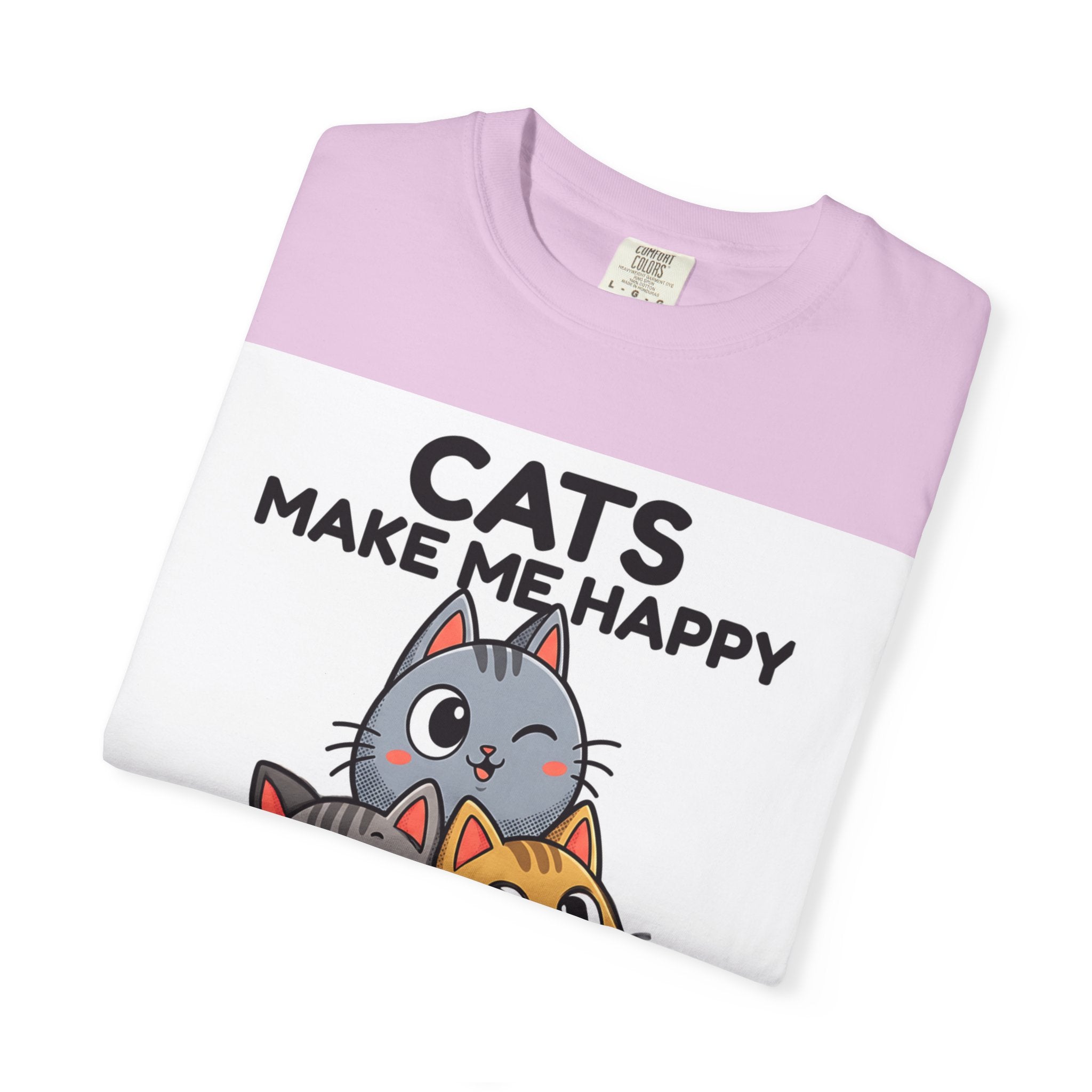 Cats Make Me Happy T-Shirt — Cute Stack of Kittens Tee