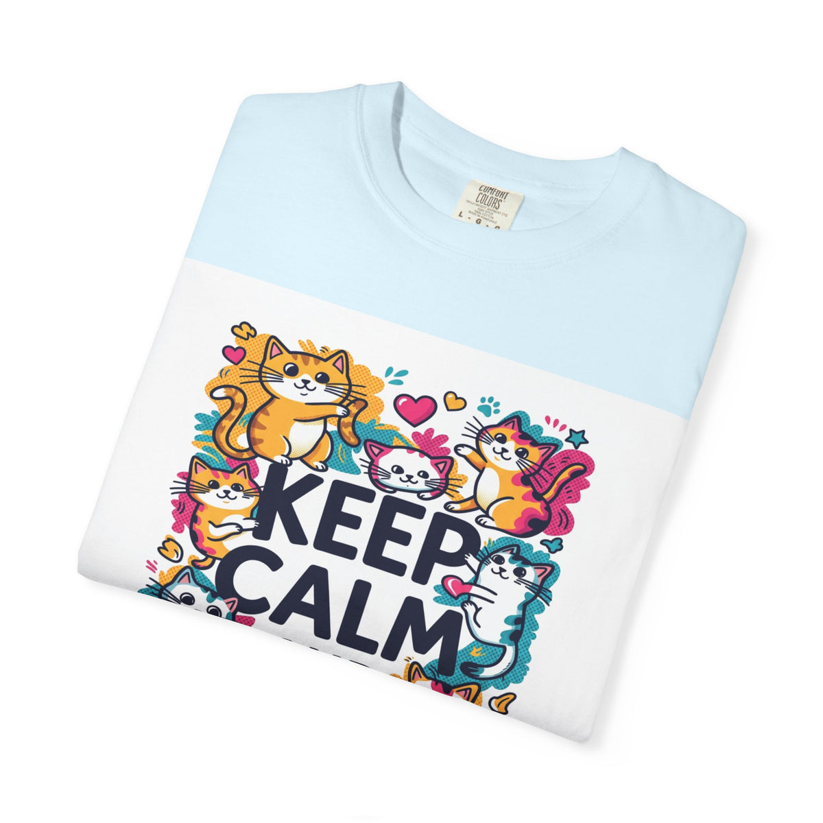 Keep Calm and Love Cats T-Shirt — Cute Colorful Cat Graphic Tee