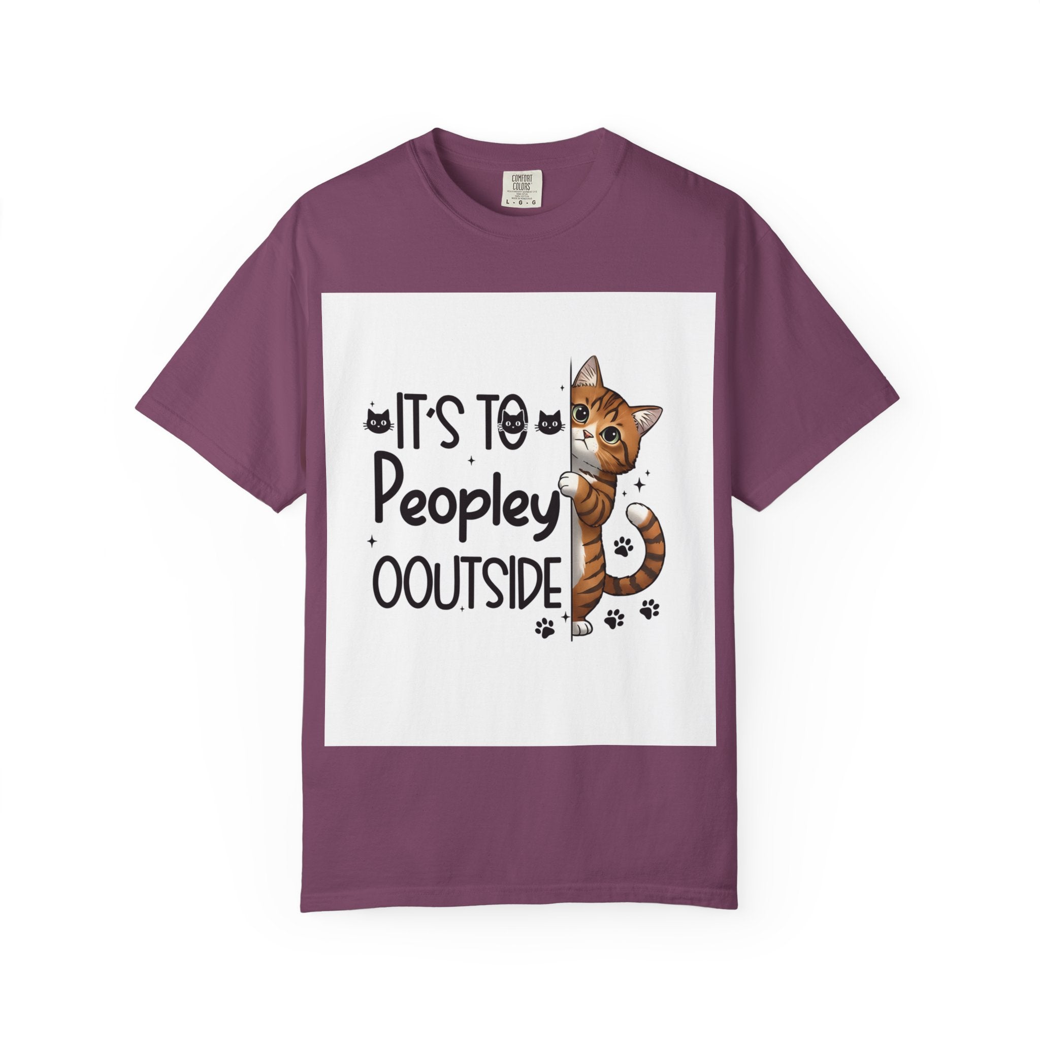 Cat Lover T-Shirt — "It's Too Peopley Outside" Graphic Tee
