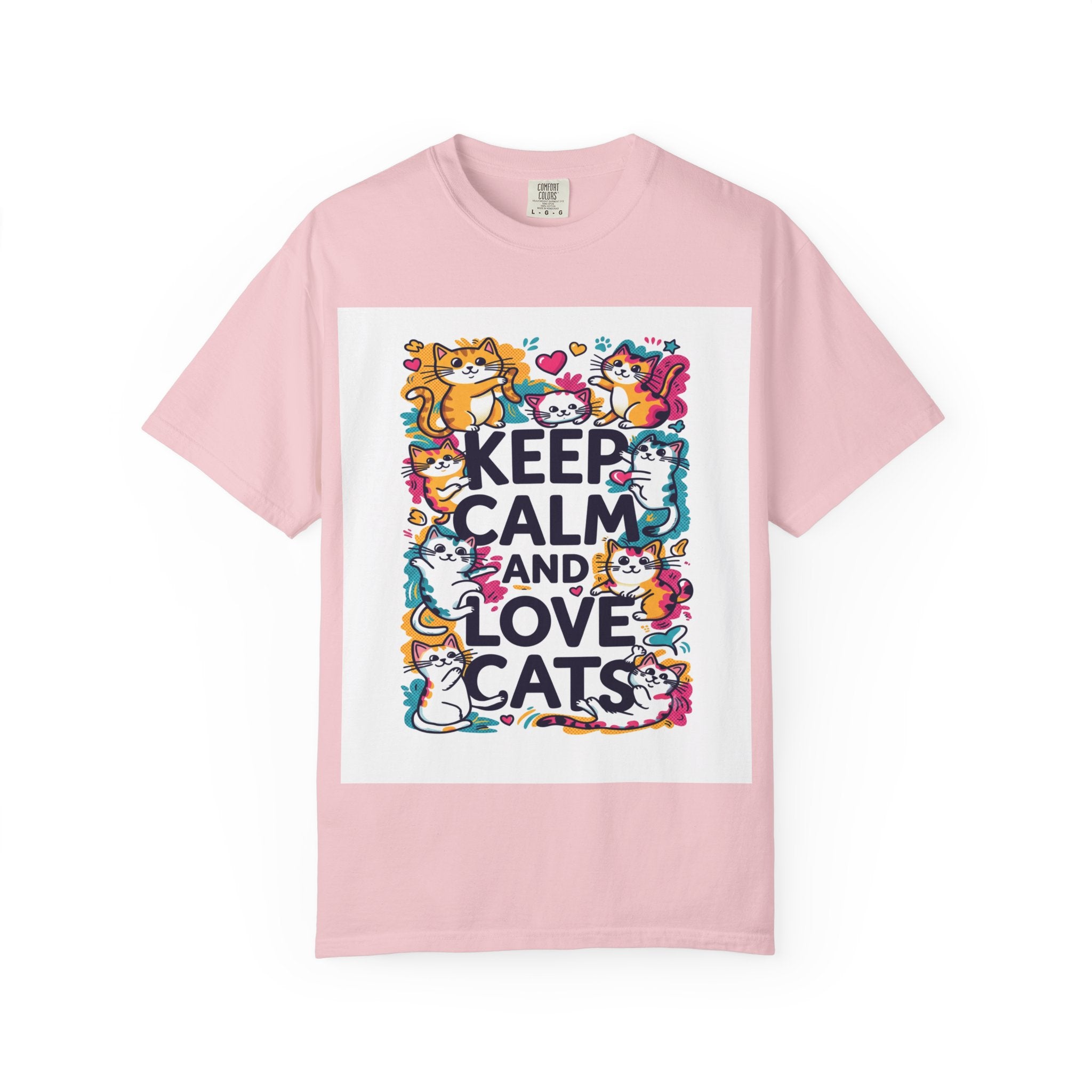Keep Calm and Love Cats T-Shirt — Cute Colorful Cat Graphic Tee