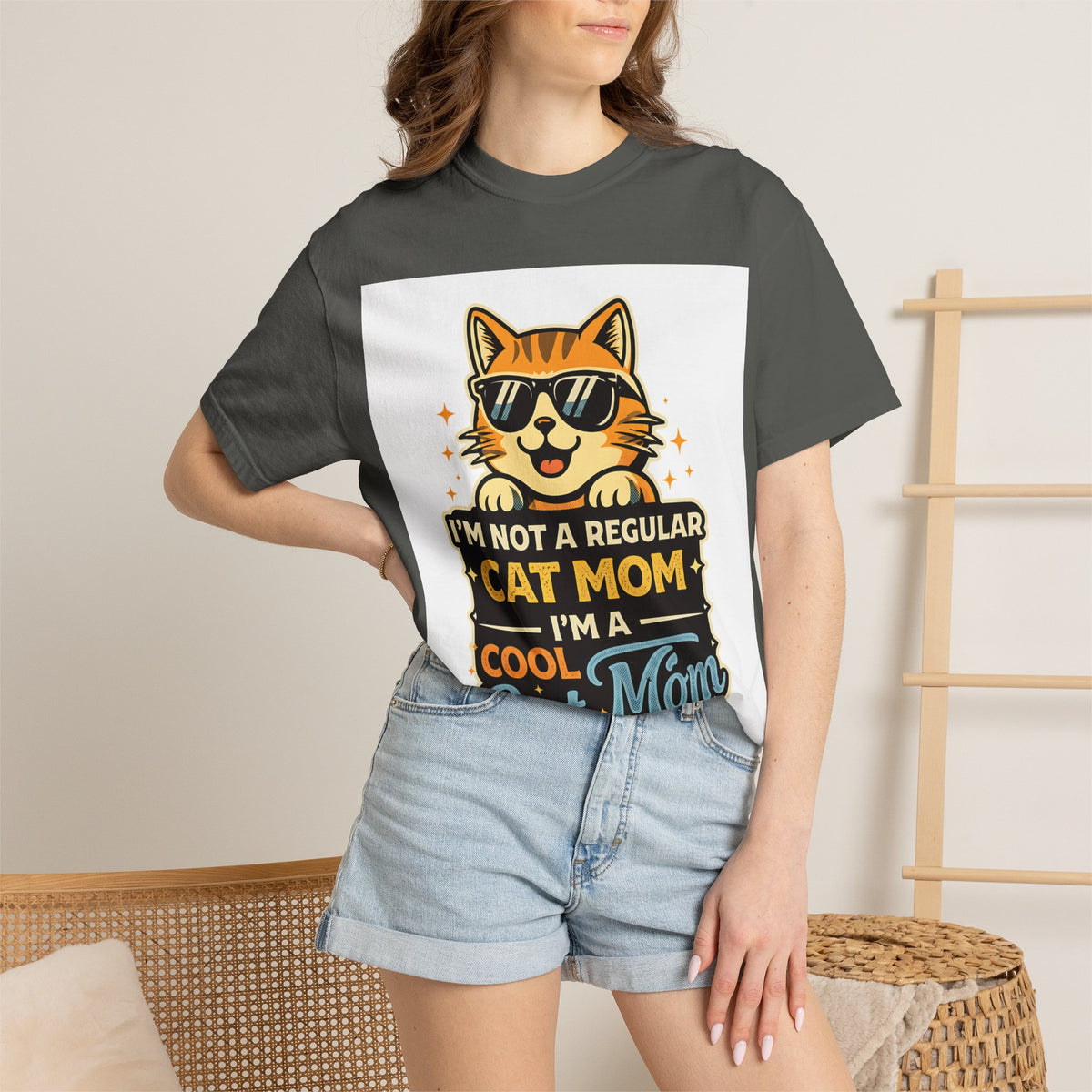 Cool Cat Mom T-Shirt — "I'm Not a Regular Cat Mom, I'm a Cool Cat Mom" Cute Cat Graphic Tee