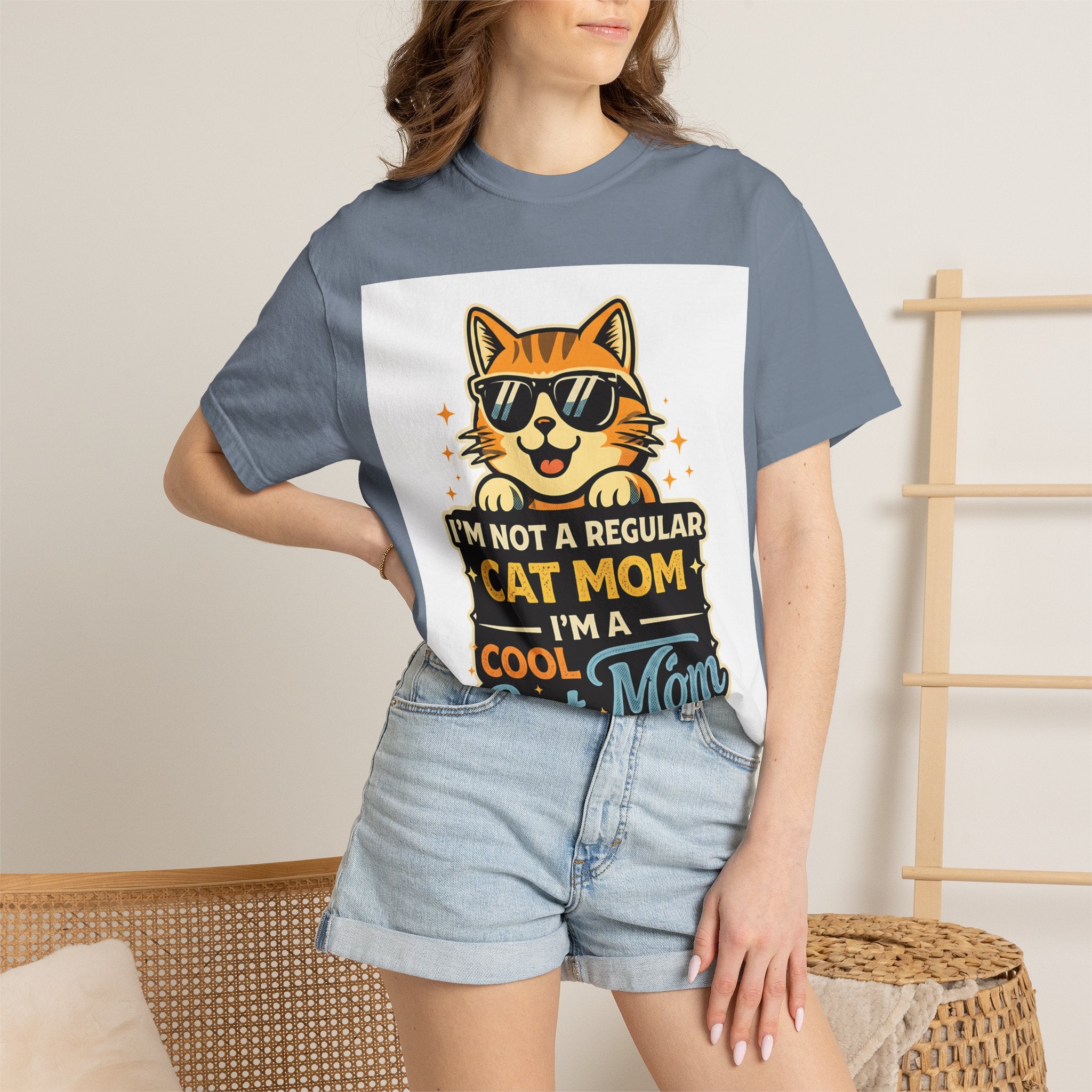 Cool Cat Mom T-Shirt — "I'm Not a Regular Cat Mom, I'm a Cool Cat Mom" Cute Cat Graphic Tee