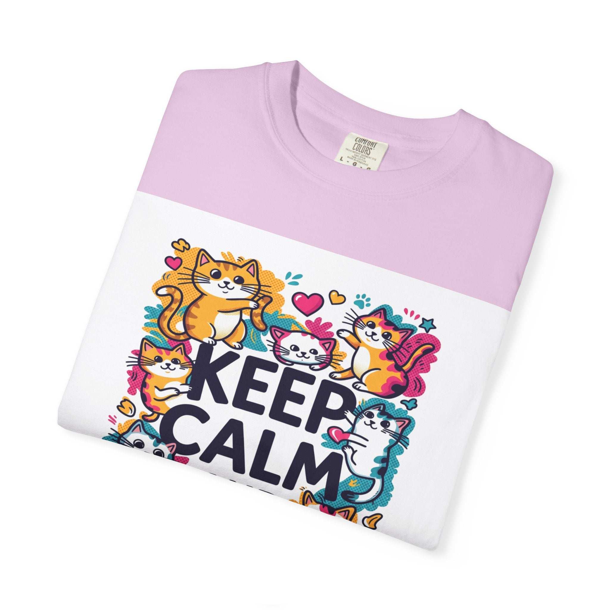 Keep Calm and Love Cats T-Shirt — Cute Colorful Cat Graphic Tee
