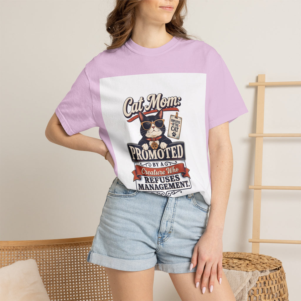 Cat Mom T‑Shirt – "Promoted to Cat Mom" Funny Cat Lover Gift