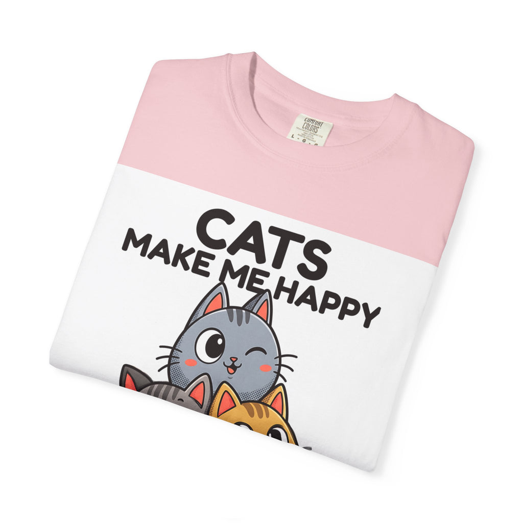 Cats Make Me Happy T-Shirt — Cute Stack of Kittens Tee