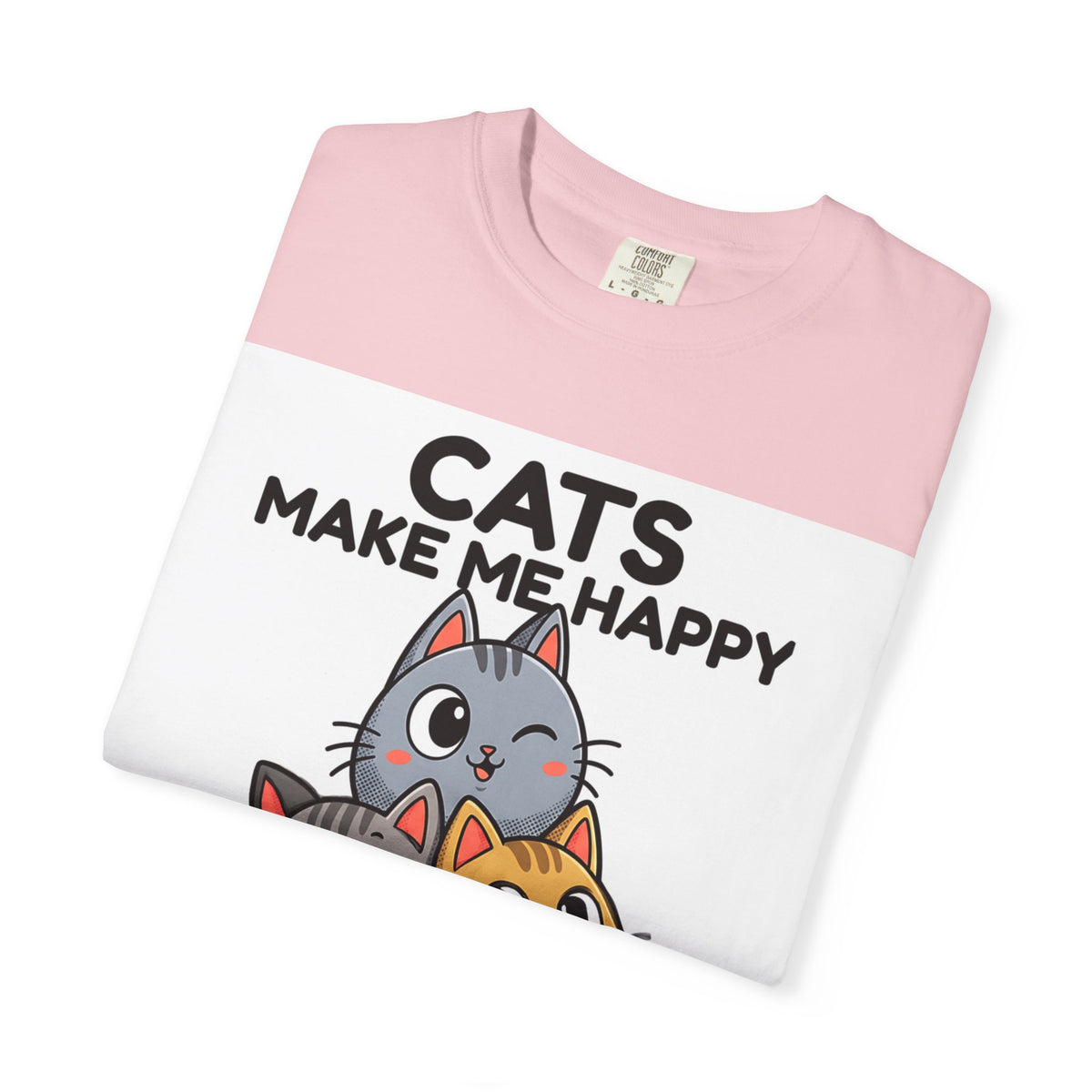 Cats Make Me Happy T-Shirt — Cute Stack of Kittens Tee