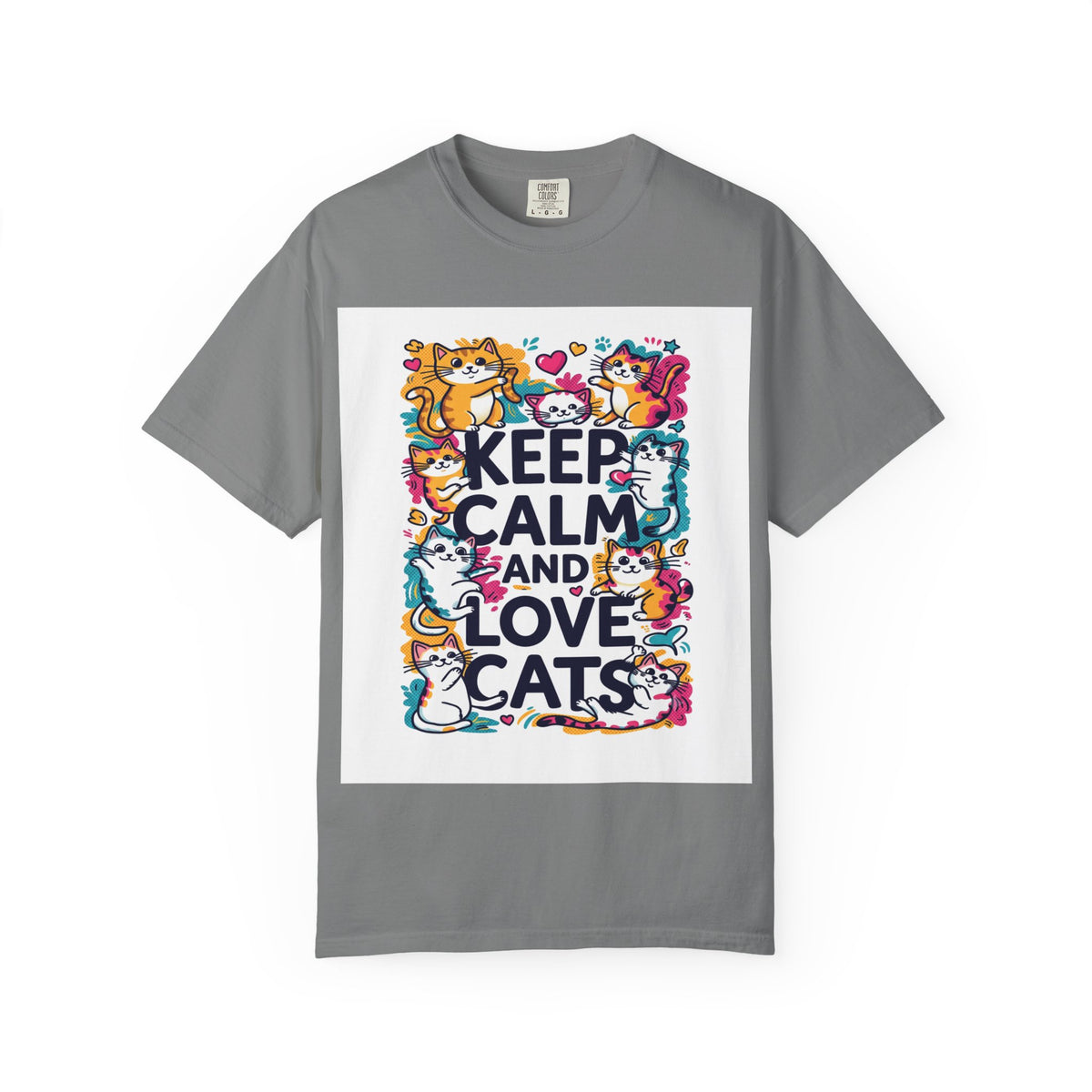 Keep Calm and Love Cats T-Shirt — Cute Colorful Cat Graphic Tee