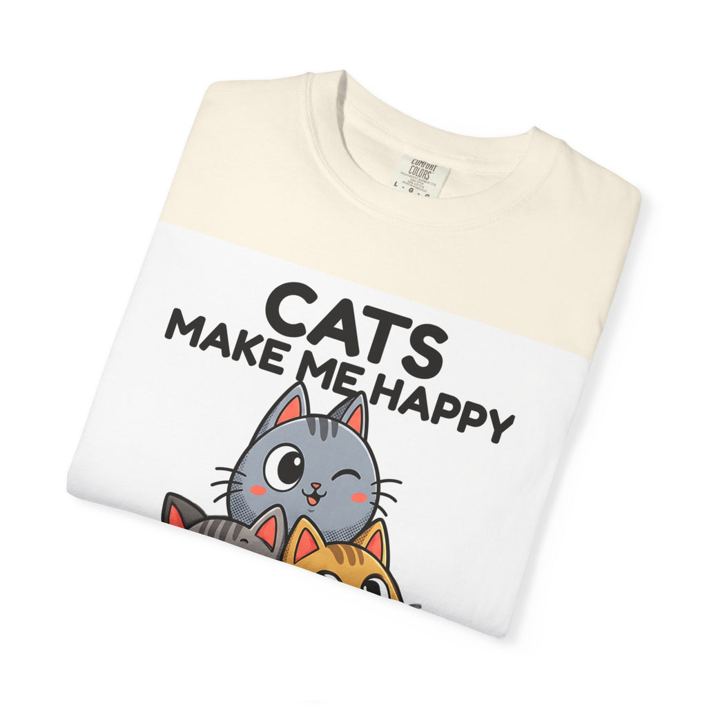 Cats Make Me Happy T-Shirt — Cute Stack of Kittens Tee