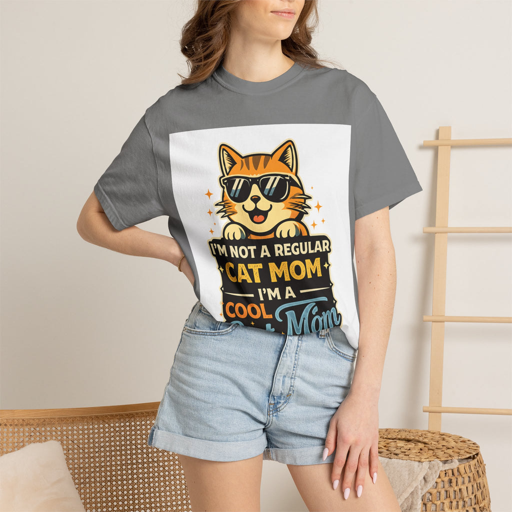Cool Cat Mom T-Shirt — "I'm Not a Regular Cat Mom, I'm a Cool Cat Mom" Cute Cat Graphic Tee