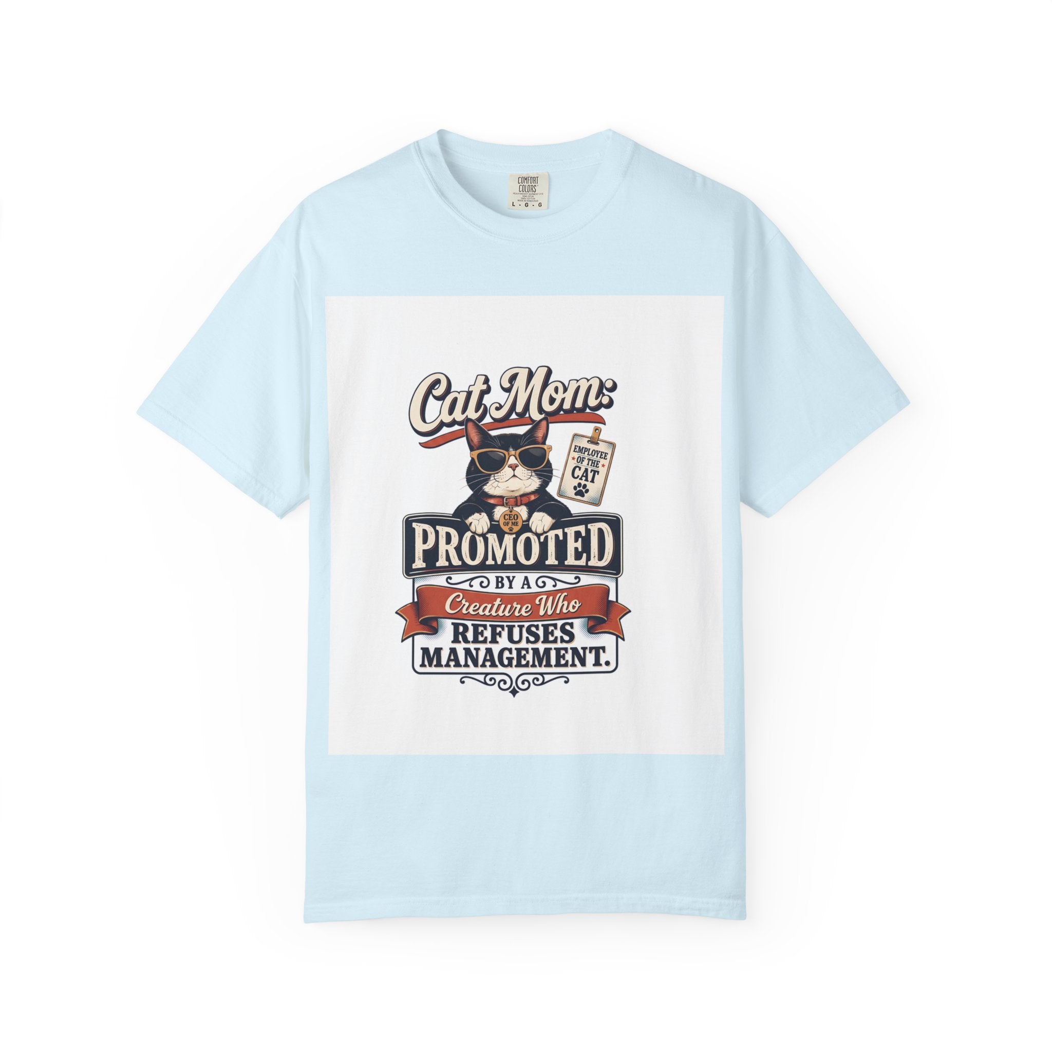 Cat Mom T‑Shirt – "Promoted to Cat Mom" Funny Cat Lover Gift