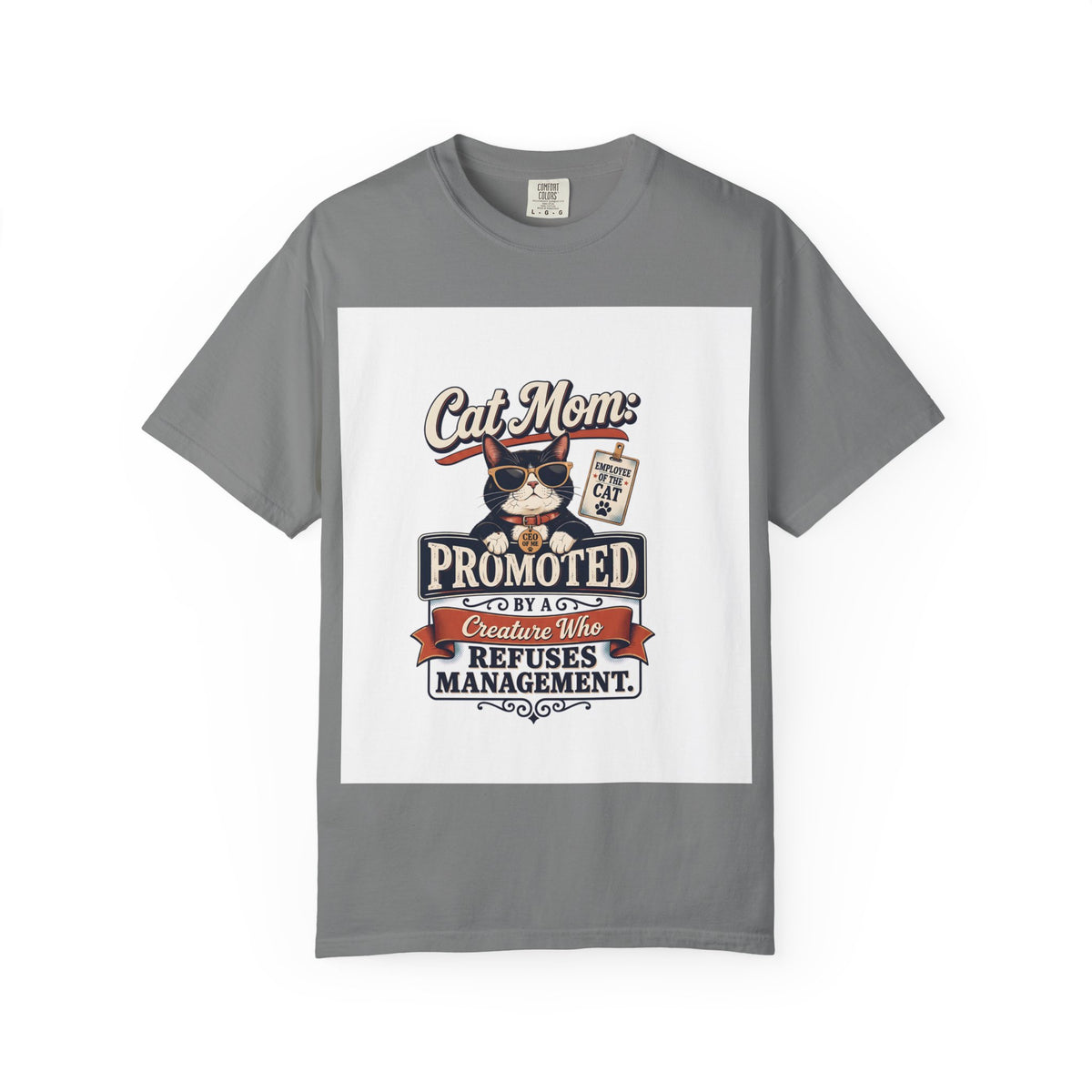 Cat Mom T‑Shirt – "Promoted to Cat Mom" Funny Cat Lover Gift