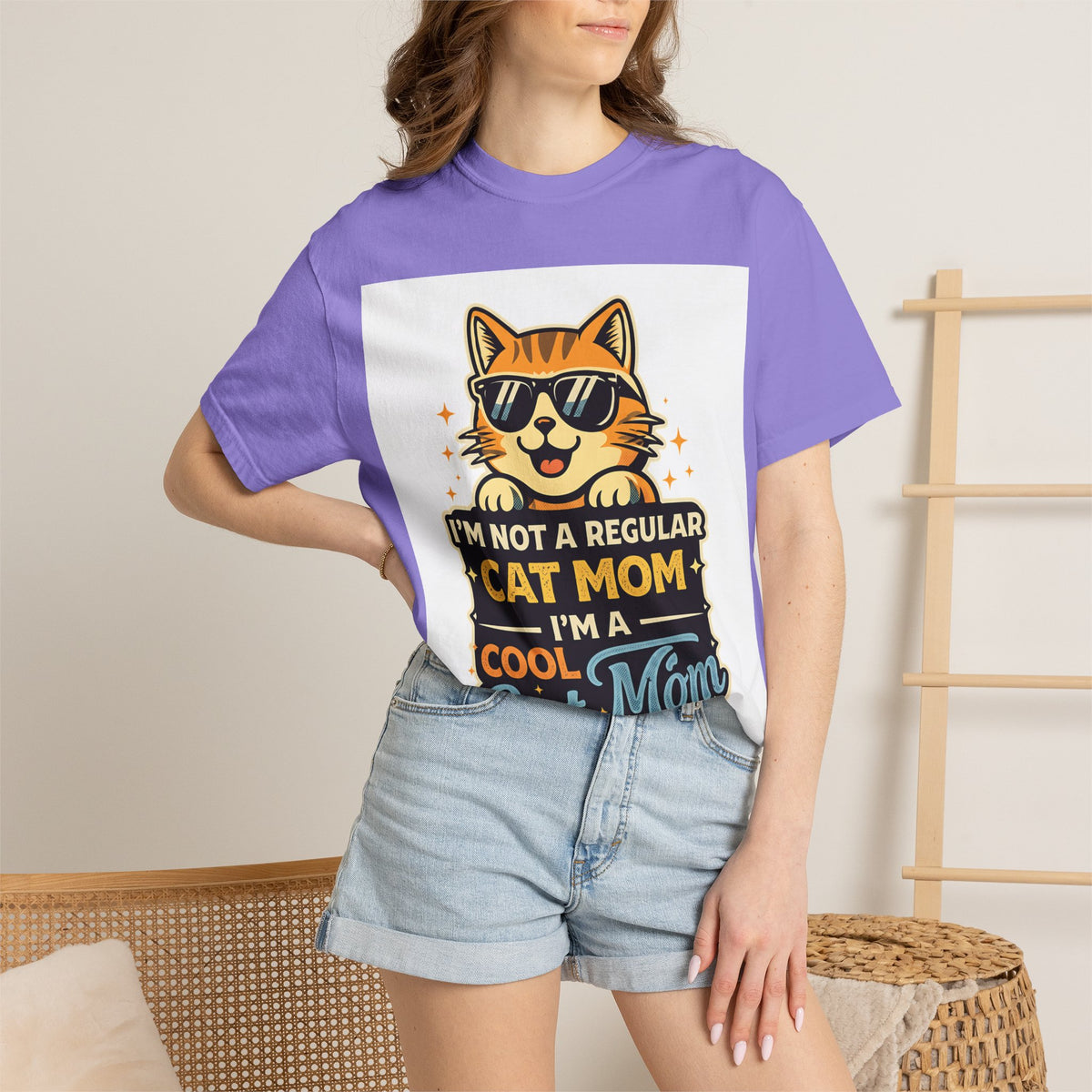 Cool Cat Mom T-Shirt — "I'm Not a Regular Cat Mom, I'm a Cool Cat Mom" Cute Cat Graphic Tee