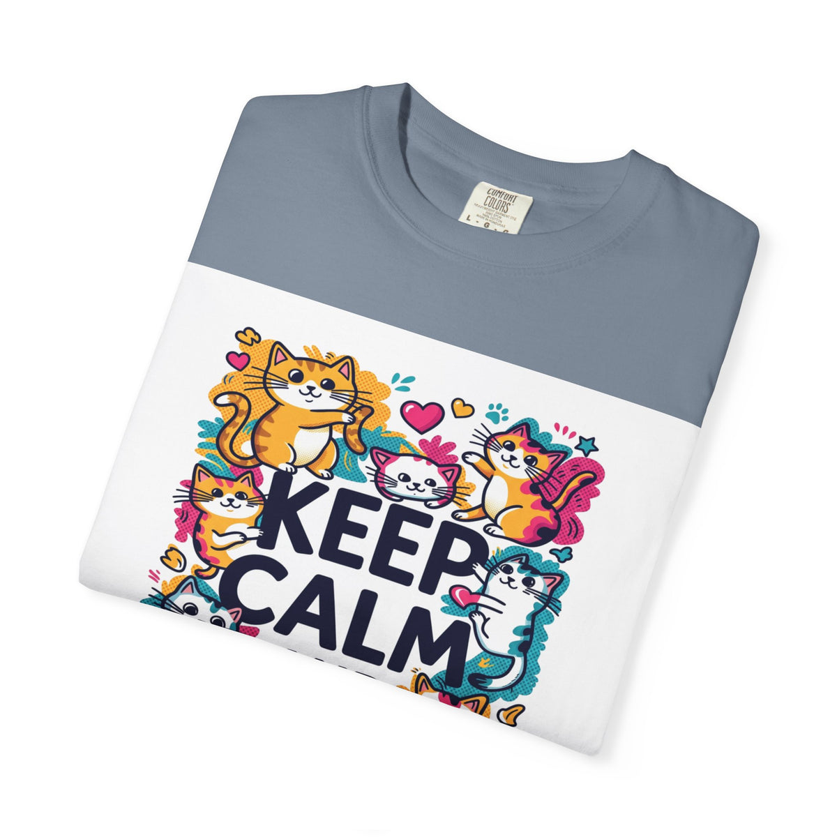 Keep Calm and Love Cats T-Shirt — Cute Colorful Cat Graphic Tee