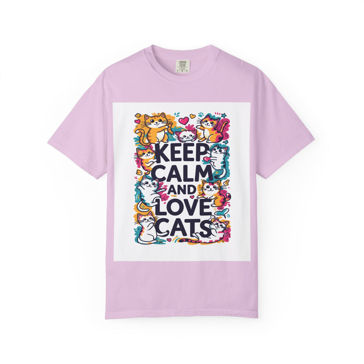 Keep Calm and Love Cats T-Shirt — Cute Colorful Cat Graphic Tee