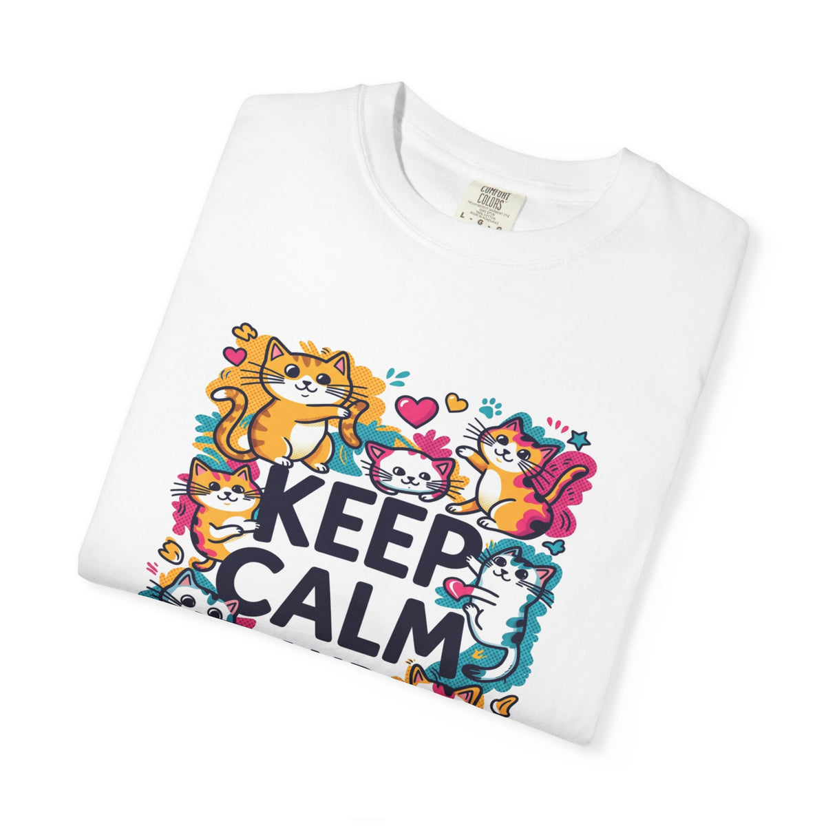Keep Calm and Love Cats T-Shirt — Cute Colorful Cat Graphic Tee
