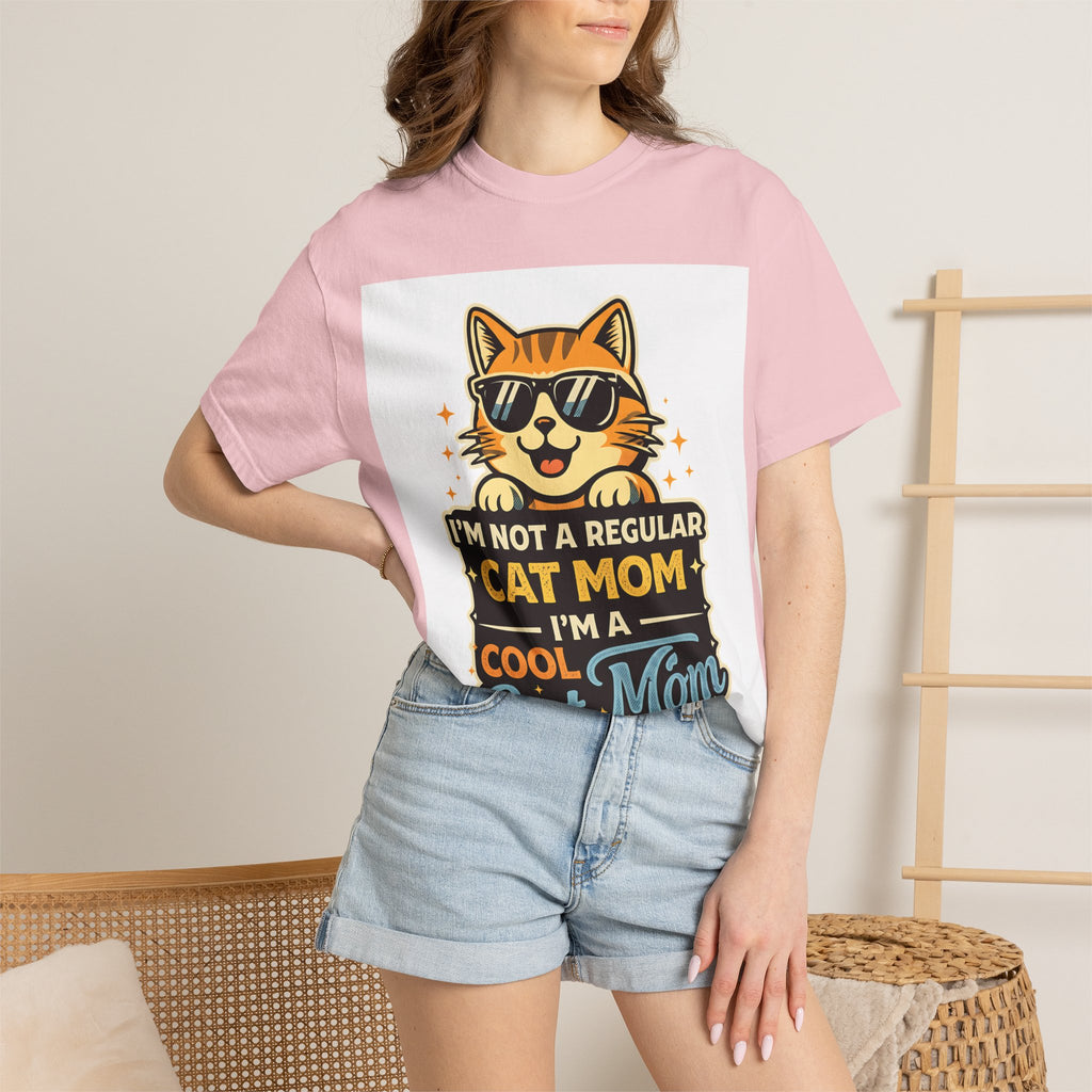 Cool Cat Mom T-Shirt — "I'm Not a Regular Cat Mom, I'm a Cool Cat Mom" Cute Cat Graphic Tee