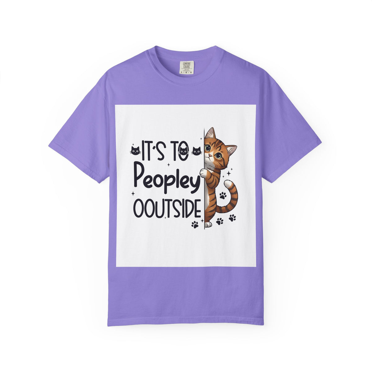 Cat Lover T-Shirt — "It's Too Peopley Outside" Graphic Tee