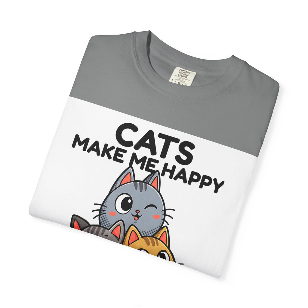Cats Make Me Happy T-Shirt — Cute Stack of Kittens Tee