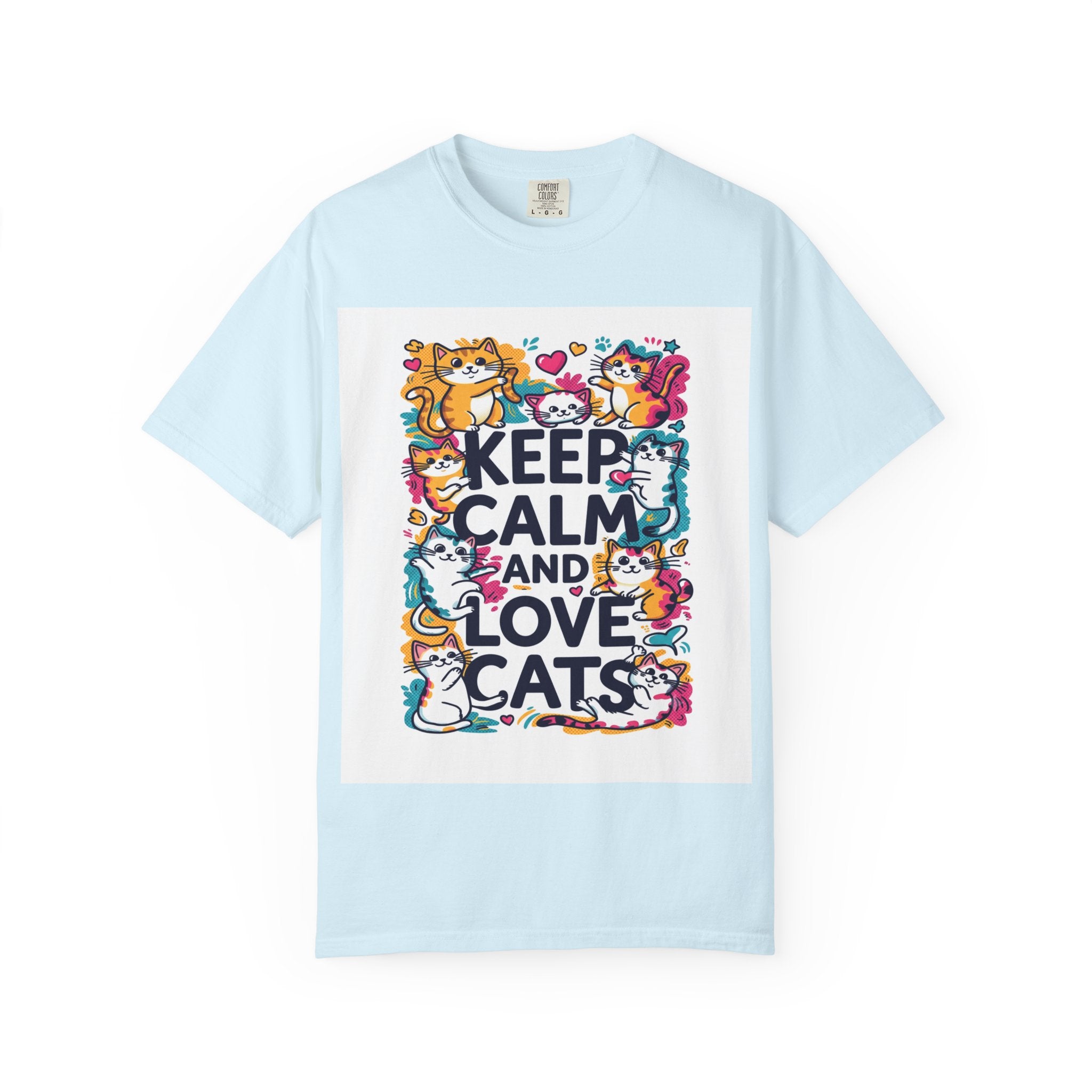 Keep Calm and Love Cats T-Shirt — Cute Colorful Cat Graphic Tee