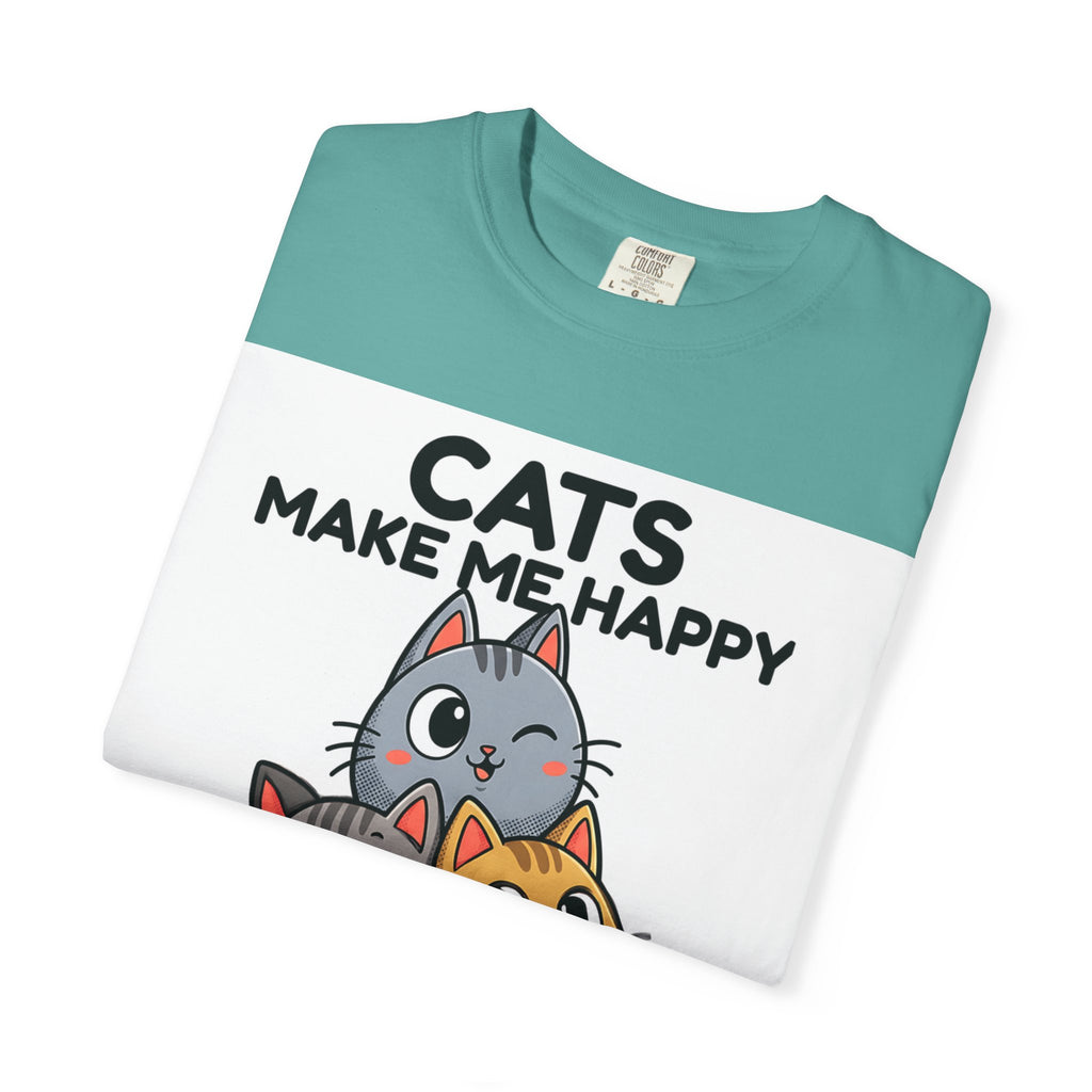 Cats Make Me Happy T-Shirt — Cute Stack of Kittens Tee