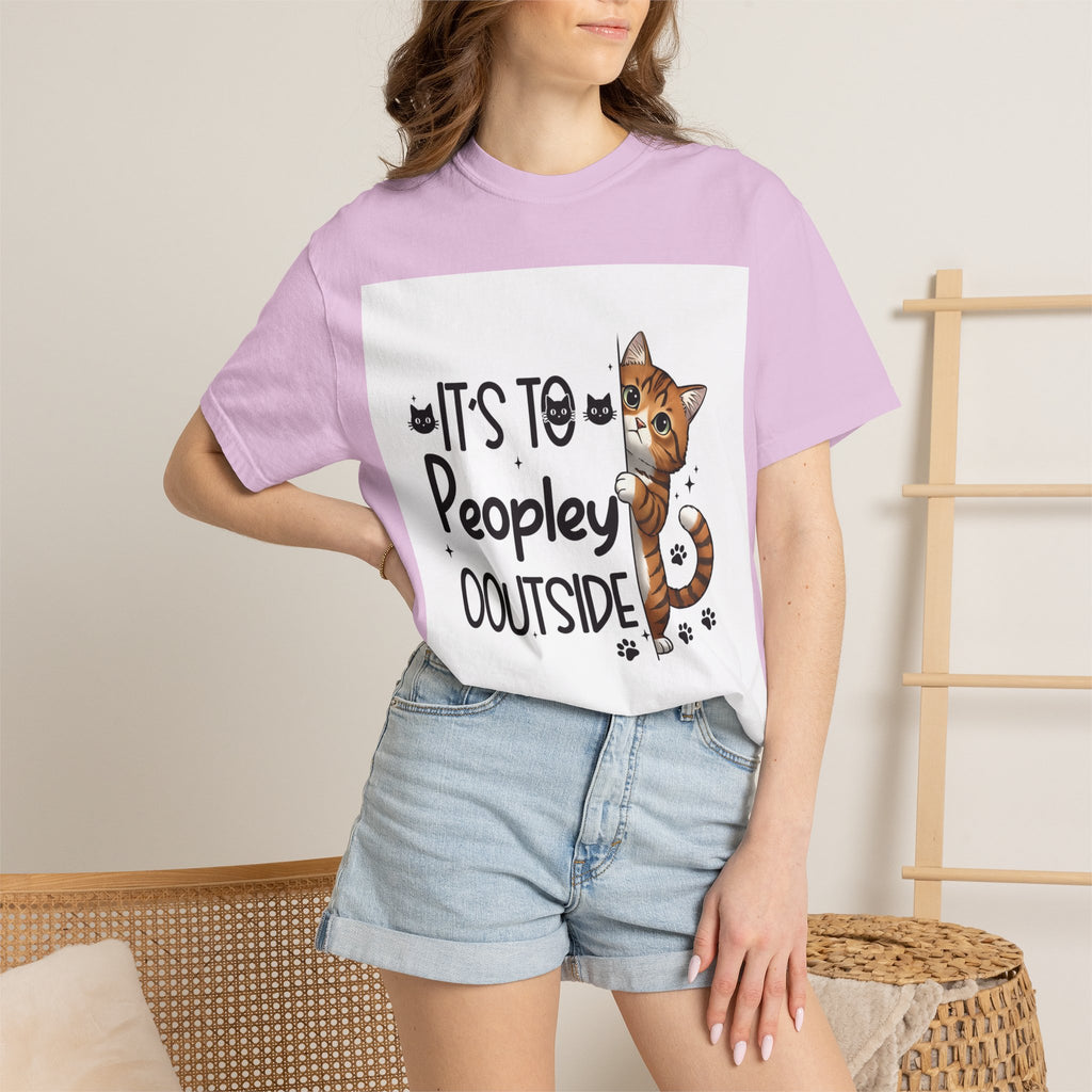 Cat Lover T-Shirt — "It's Too Peopley Outside" Graphic Tee