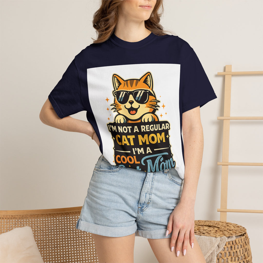 Cool Cat Mom T-Shirt — "I'm Not a Regular Cat Mom, I'm a Cool Cat Mom" Cute Cat Graphic Tee