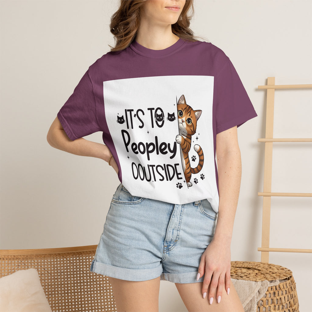 Cat Lover T-Shirt — "It's Too Peopley Outside" Graphic Tee