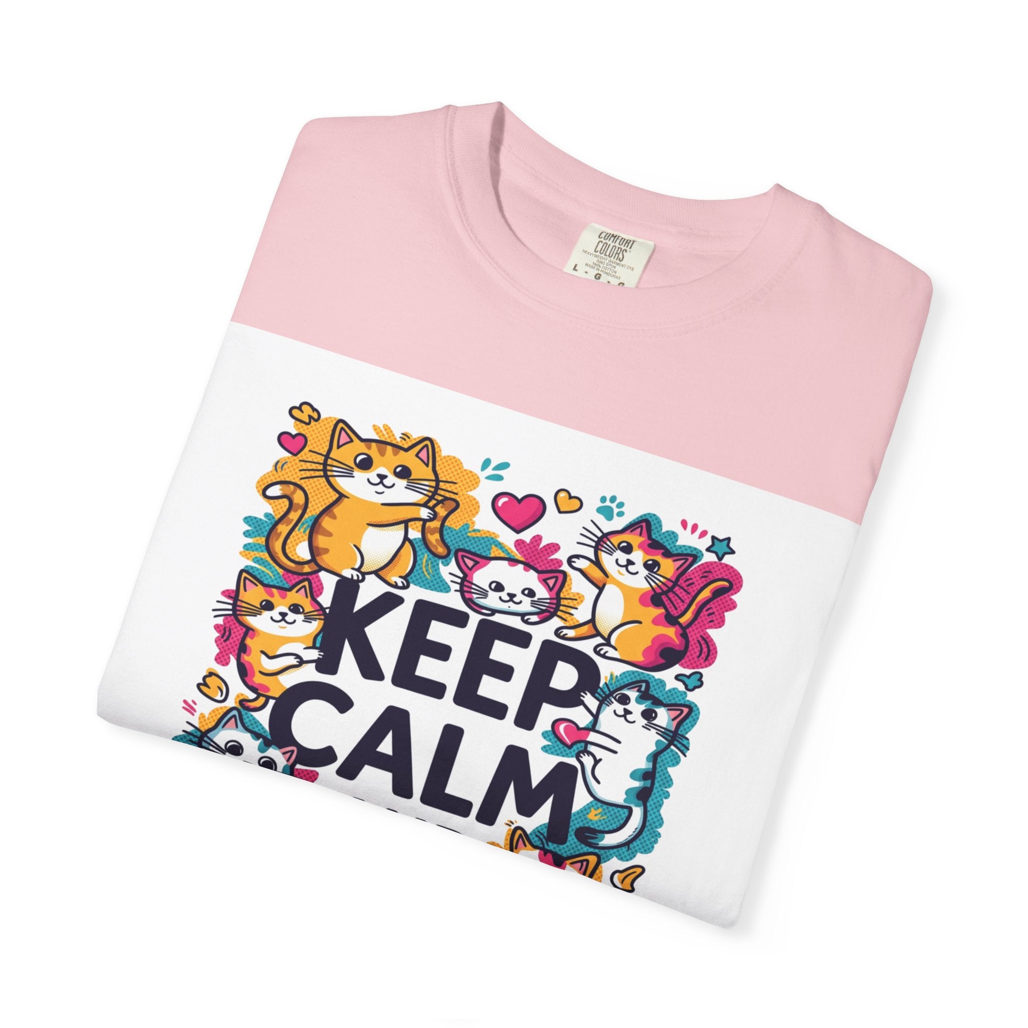 Keep Calm and Love Cats T-Shirt — Cute Colorful Cat Graphic Tee