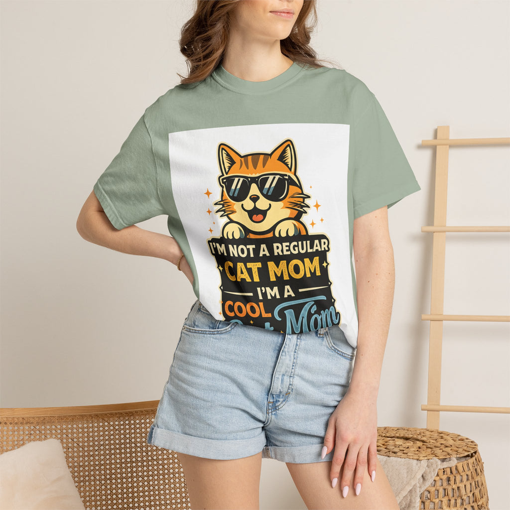 Cool Cat Mom T-Shirt — "I'm Not a Regular Cat Mom, I'm a Cool Cat Mom" Cute Cat Graphic Tee