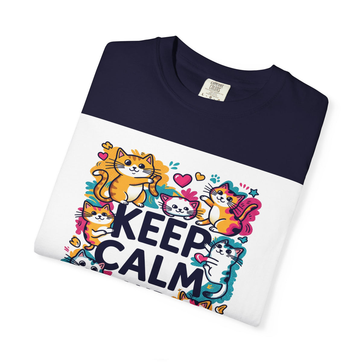 Keep Calm and Love Cats T-Shirt — Cute Colorful Cat Graphic Tee